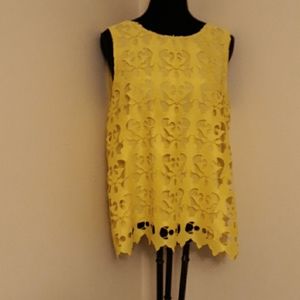 Loft yellow lace blouse